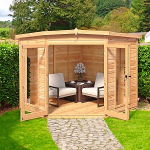 Shire Barclay Double Door Pent Corner Summerhouse - 8 x 8ft