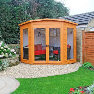 Shire Barclay Double Door Pent Dip Treated Corner Summerhouse - 7 x 7ft