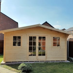 Shire Clipstone Double Door Log Cabin - 14 x 14ft