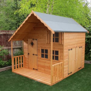Shire Crib & Bunk Wooden Playhouse with Double Side Door & Veranda - 7 x 6ft