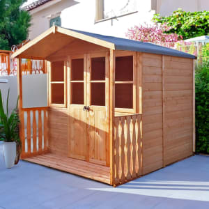 Shire Houghton Double Door Apex Dip Treated Summerhouse with Veranda - 7 x 7ft