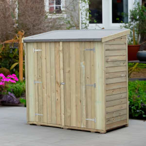 Shire Pent Overlap Pressure Treated Double Door Shed - 6 x 3ft