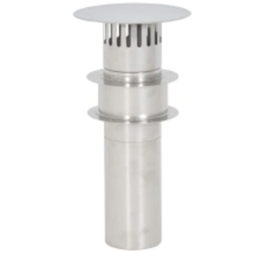 Stainless steel evacuation set with roof gland, 110 mm connection for the TTulpe Indoor B-10/11 THEFLU004