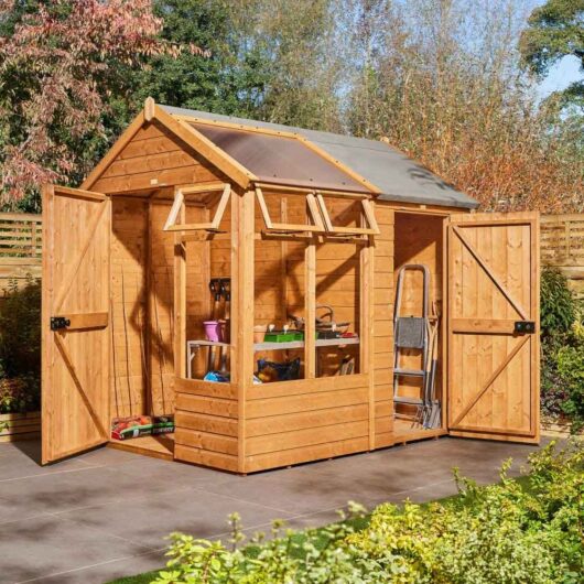 Verdant 6x8 Wooden Summerhouse with Store in Natural