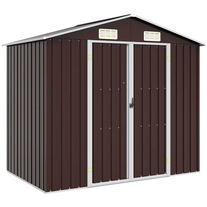 Vidaxl - Garden Shed Brown 205x129x183 cm Galvanised Steel