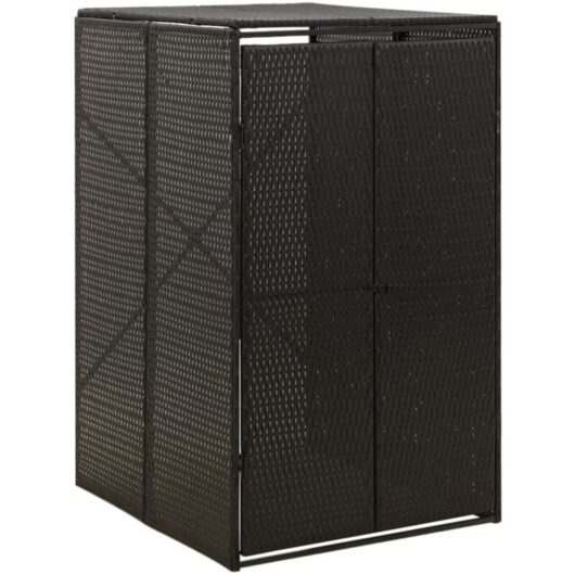 Vidaxl - Single Wheelie Bin Shed Black 70x80x117 cm Poly Rattan