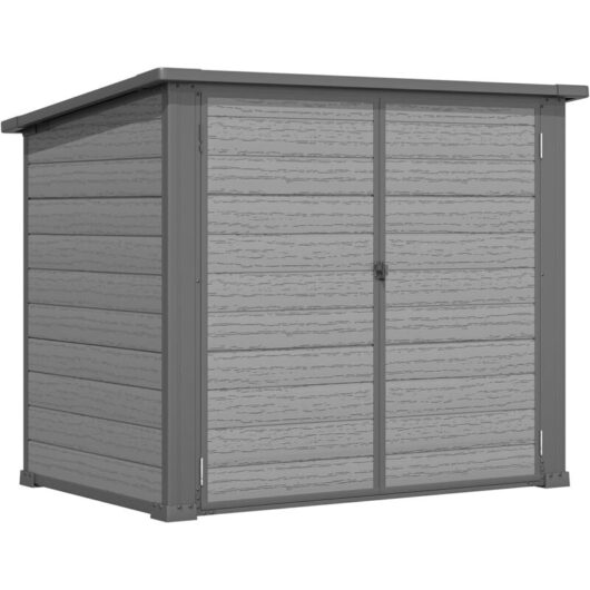 YODOLLA Garden Storage Shed, Outdoor Wheelie Bin Store (2x120L Bins) All-Weather Plastic Shed for Tools/BBQs