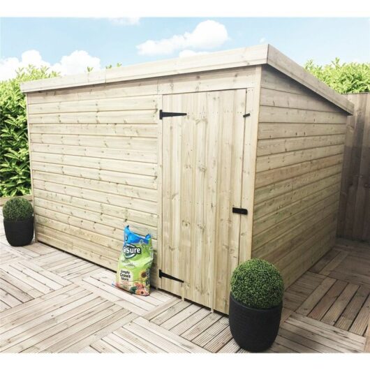 10 X 8 Windowless Pressure Treated Tongue And Groove Pent Shed With Single Door