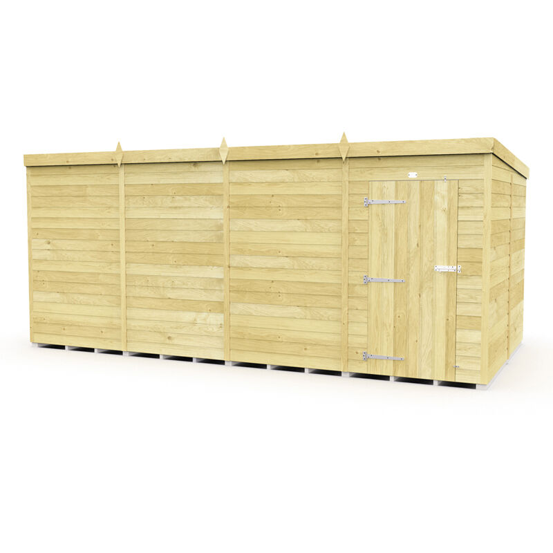 16 x 8 Feet Pent Shed - Single Door Without Windows - Wood - L231 x W474 x H201 cm