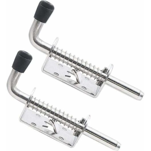 2-Piece Stainless Steel Spring Latch Door Lock Garden Shed Heavy Duty Spring Bolt Spring Bolt Garage Door Lock Basement