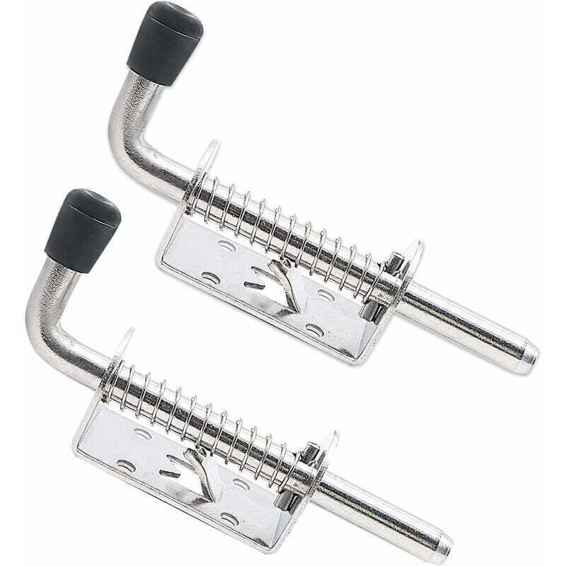 2-Piece Stainless Steel Spring Latch Door Lock Garden Shed Heavy Duty Spring Bolt Spring Bolt Garage Door Lock Basement
