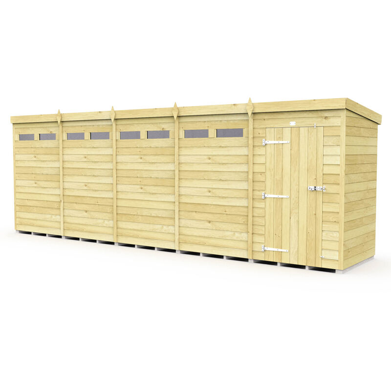 20 x 4 Feet Pent Security Shed - Single Door - Wood - L118 x W589 x H201 cm