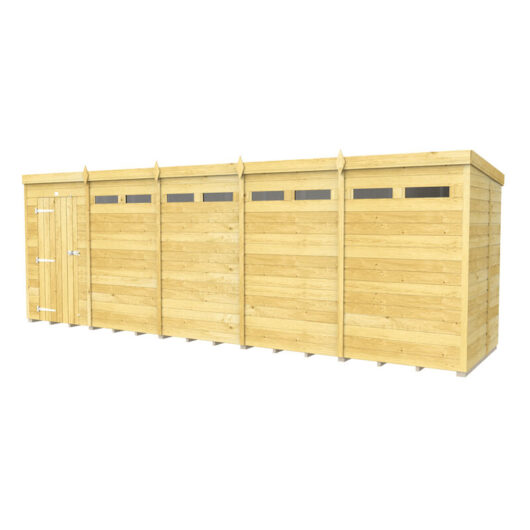 20 x 5 Feet Pent Security Shed - Single Door - Wood - L147 x W589 x H201 cm