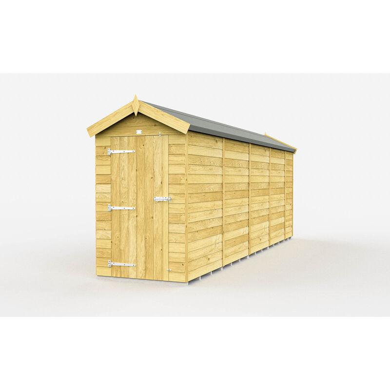 4 x 18 Feet Apex Shed - Single Door Without Windows - Wood - L533 x W118 x H217 cm