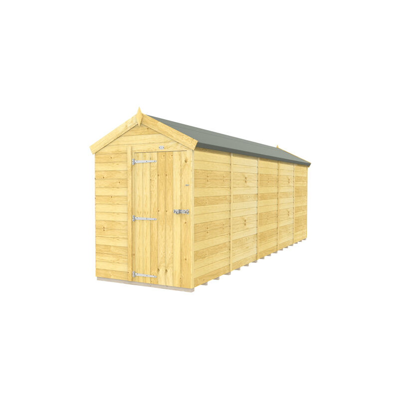 5 x 20 Feet Apex Shed - Single Door Without Windows - Wood - L592 x W147 x H217 cm