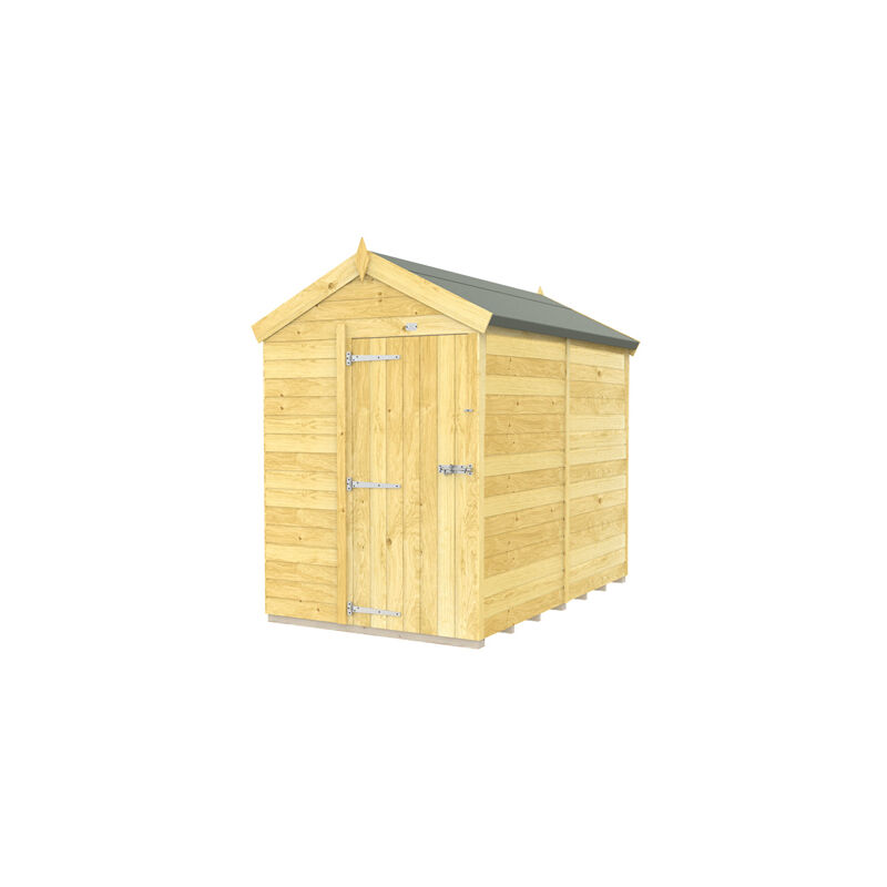 5 x 8 Feet Apex Shed - Single Door Without Windows - Wood - L243 x W147 x H217 cm