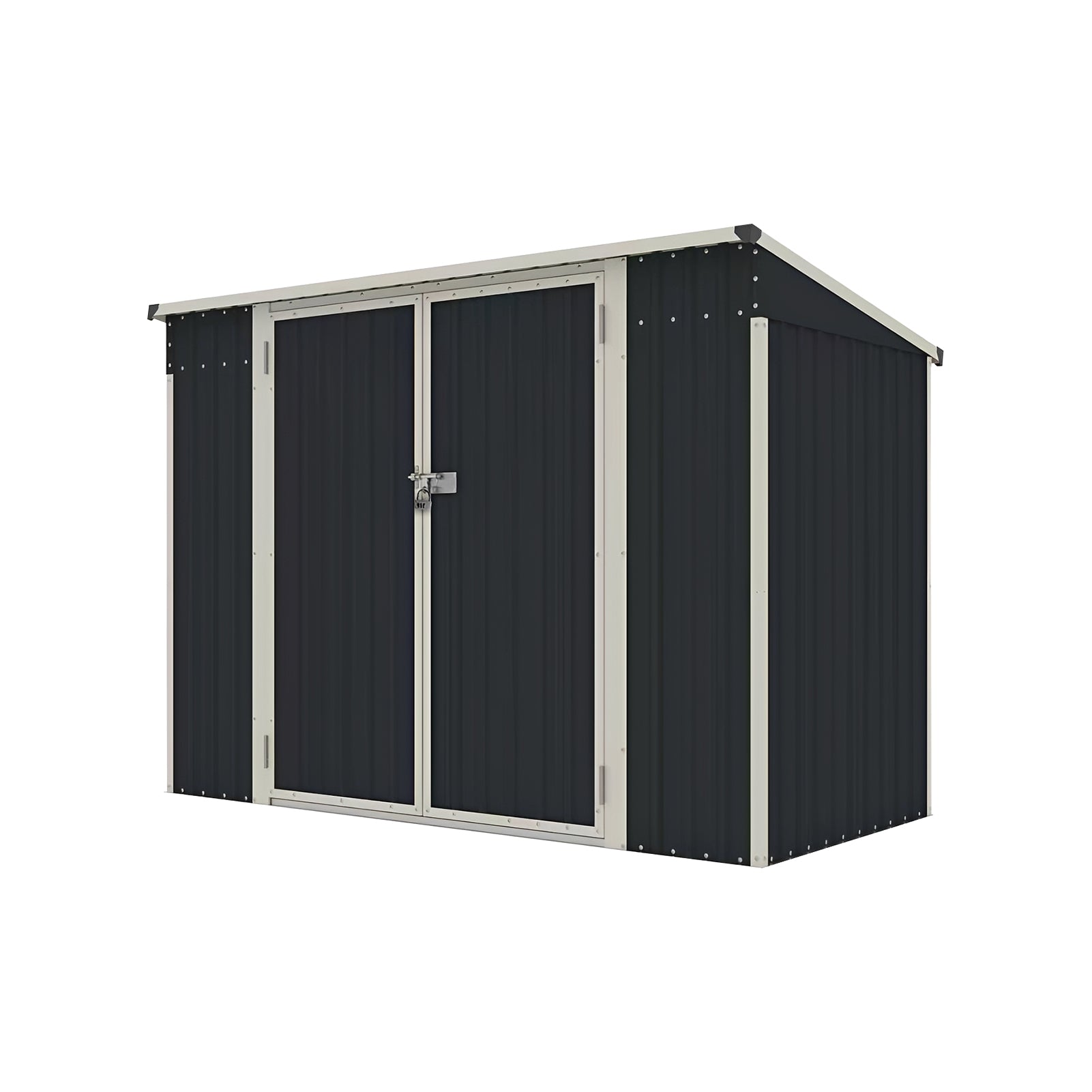 8x4 FT Metal Pent Roof Garden Tool Storage Shed