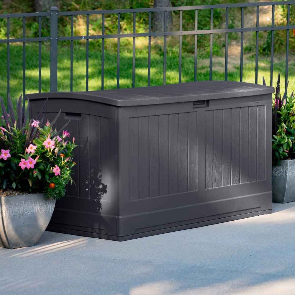 Bliss Reinforced Resin Garden 757L Storage Box in Peppercorn Grey