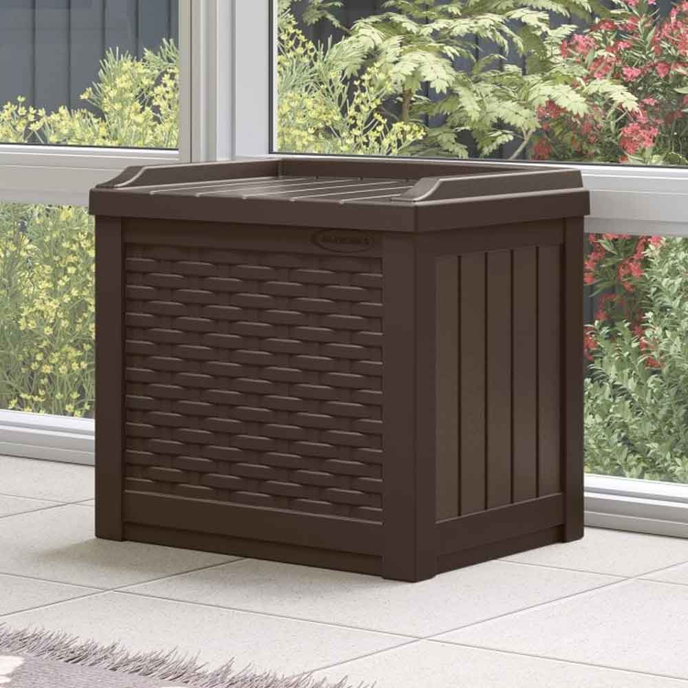 Decluttered Reinforced Resin Garden 83L Storage Box in Java Brown