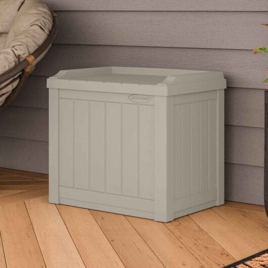Decluttered Reinforced Resin Garden 83L Storage Box in Light Taupe