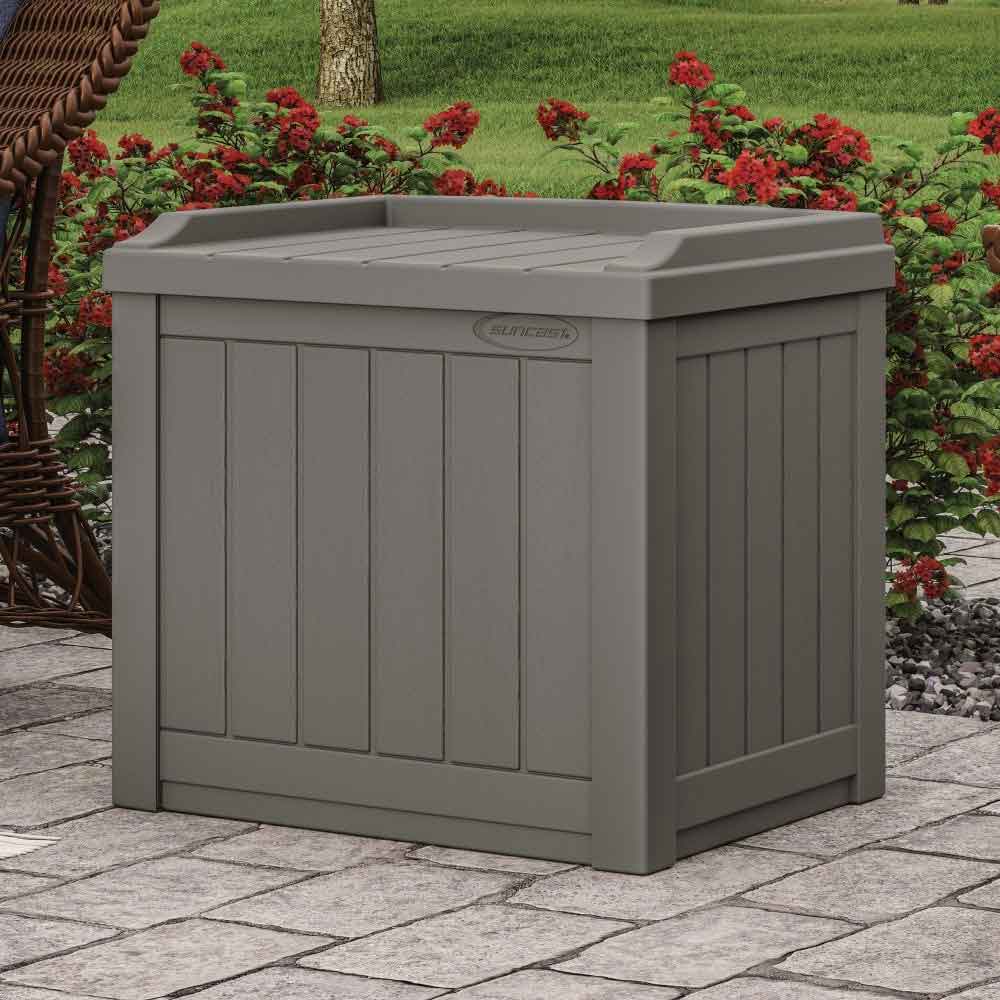 Decluttered Reinforced Resin Garden 83L Storage Box in Stone Grey