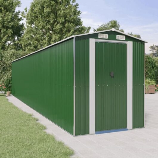 Garden Shed Green 192x1021x223 cm Galvanised Steel Vidaxl