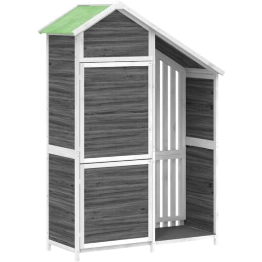 Garden Tool Shed Grey 120x53.5x170 cm Solid Wood Pine vidaXL
