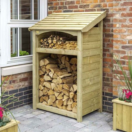 Hidalgo Single Wooden Garden Log Storage Shed in Natural Timber