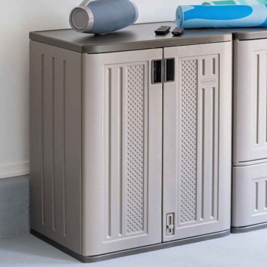 Imperial Reinforced Resin Garden Base Storage Cabinet in Light Brown
