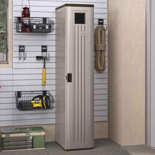 Imperial Reinforced Resin Garden Tall Storage Locker in Light Brown