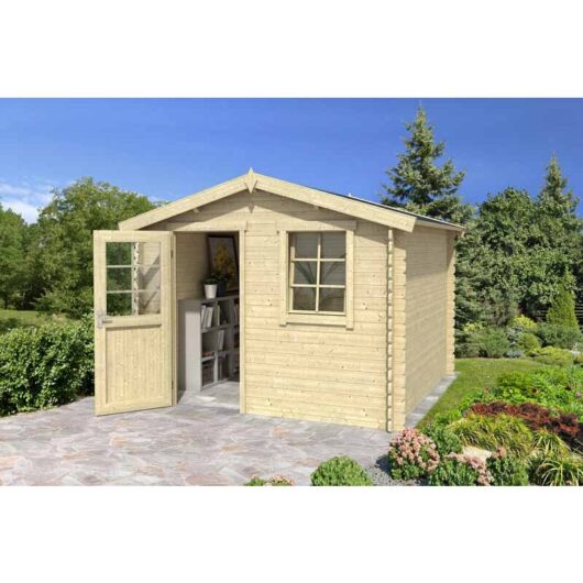 Lasita Maja - Nina 275-Log Cabin, Wooden Garden Room, Timber Summerhouse, Home Office - L307.2 x W295 x H233.7 cm