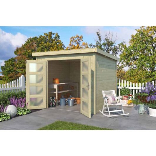 Lasita Maja - Zambezi 4-Log Cabin, Wooden Garden Room, Timber Summerhouse, Home Office - L270 x W274.7 x H210.9 cm