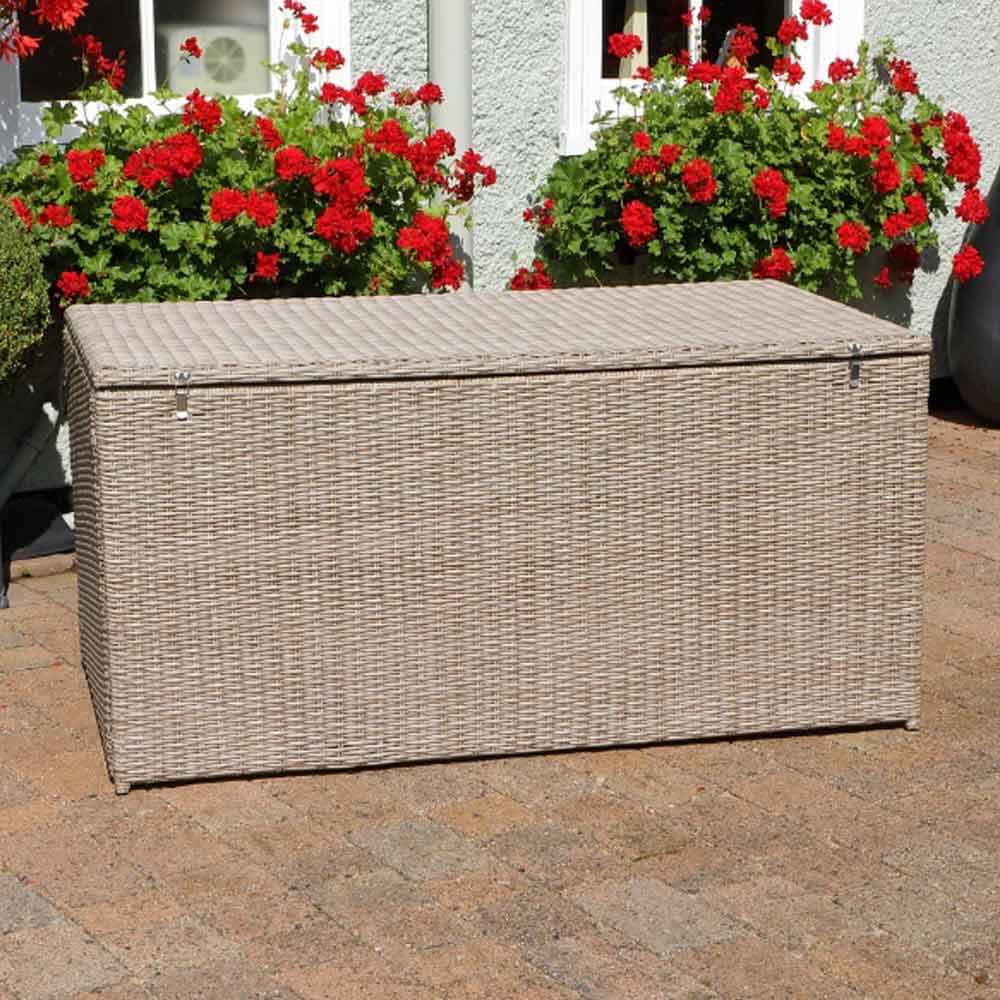 Marfa Rattan Garden Storage Box in Sand