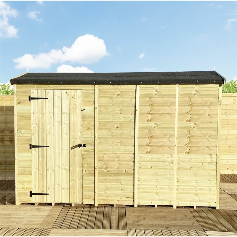 Marlborough - 10 x 4 Reverse Windowless Pressure Treated Tongue And Groove Single Door Apex Shed (high Eaves 74)