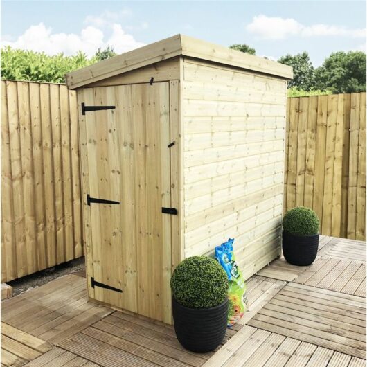 Marlborough - 3 x 8 Windowless Pressure Treated Tongue And Groove Pent Shed (door Panel Sloping Left To Right)