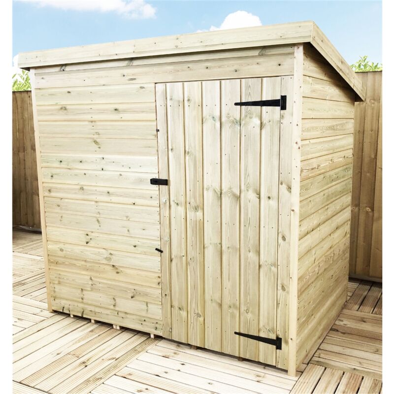 Marlborough - 6 x 6 Garden Shed Pressure Treated t&g pent Wooden Garden Shed + Single Door (6' x 6' / 6ft x 6ft) (6x6)