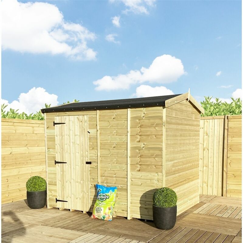 Marlborough - 9 x 4 Reverse Windowless Pressure Treated Tongue And Groove Single Door Apex Shed (high Eaves 74)