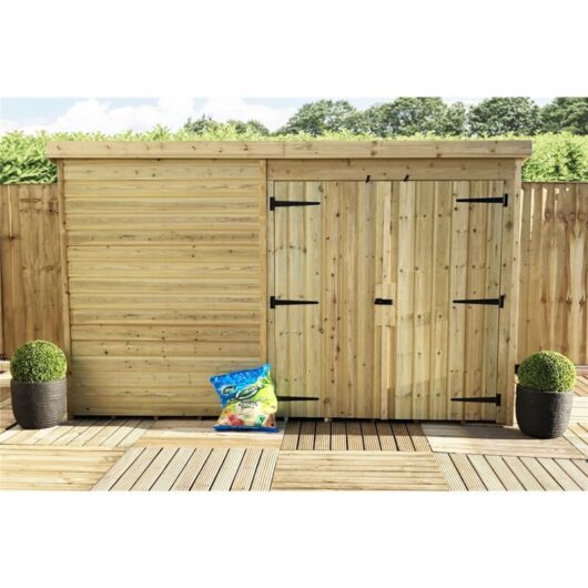 Marlborough - installed 9 x 5 windowless Garden Shed Pressure Treated t&g pent Shed + Double Doors (9' x 5' / 9ft x 5ft) (9x5)