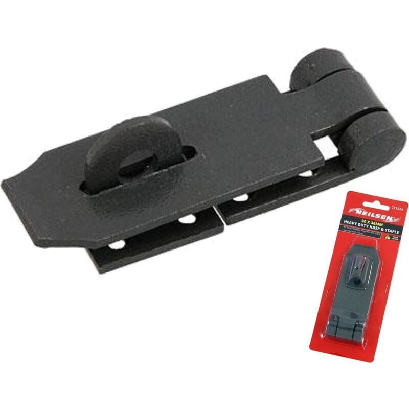 Neilsen Hasp and Staple Gate Door Shed Latch Lock Box Padlocks 90mm x 38mm