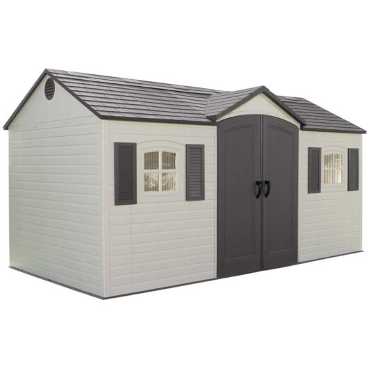 Oos - Back October 2021 - 15 X 8 Life Plus Single Entrance Plastic Apex Shed With Plastic Floor + 2 Windows (4.57m X 2.43m)