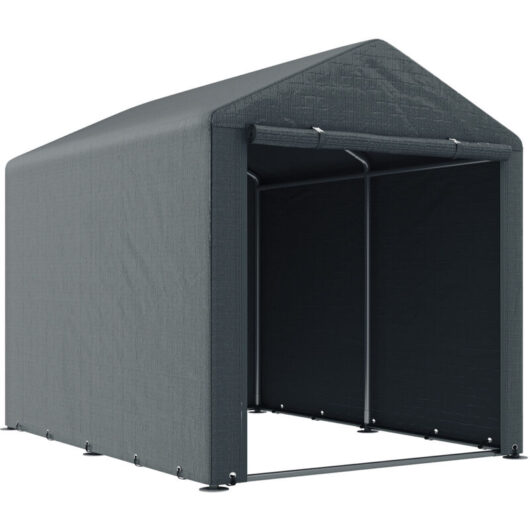 Outsunny - 1.6 x 2.2m Garden Storage Shed Portable Shed Tent, Dark Grey