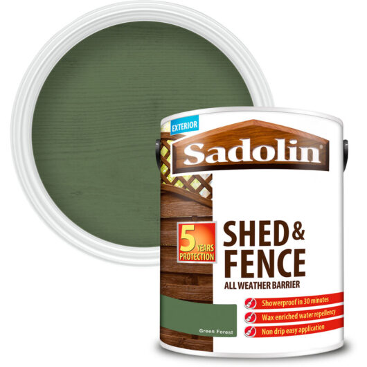 Sadolin - Shed and Fence Protector All Weather Barrier - Green Forest - 5L