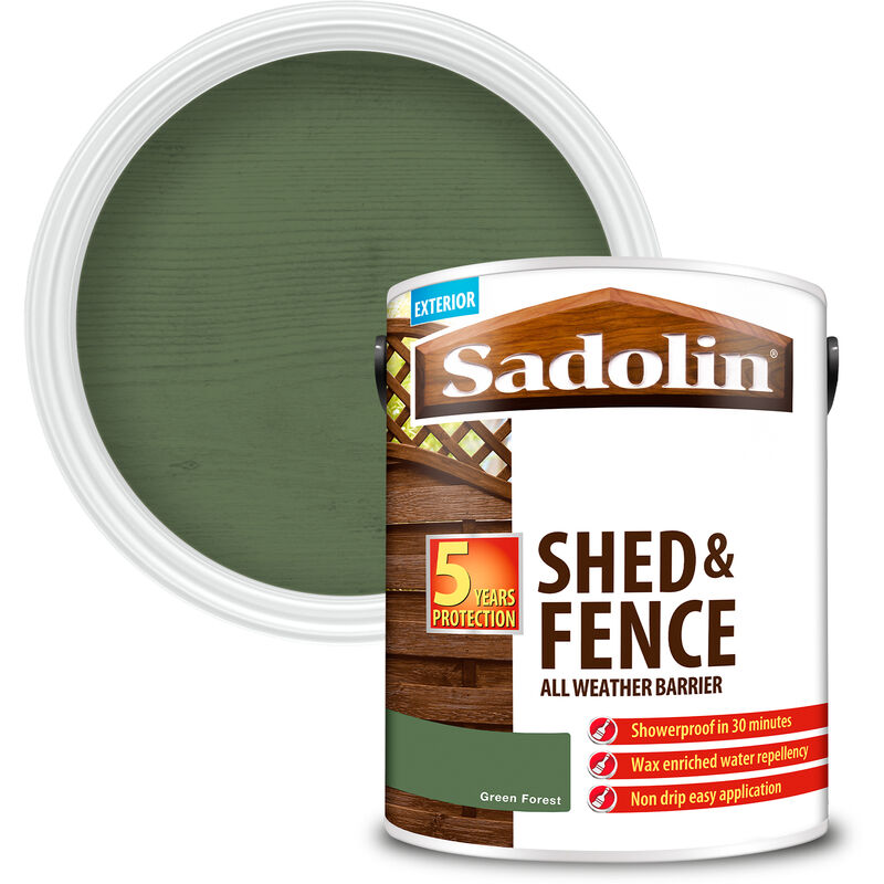 Sadolin - Shed and Fence Protector All Weather Barrier - Green Forest - 5L