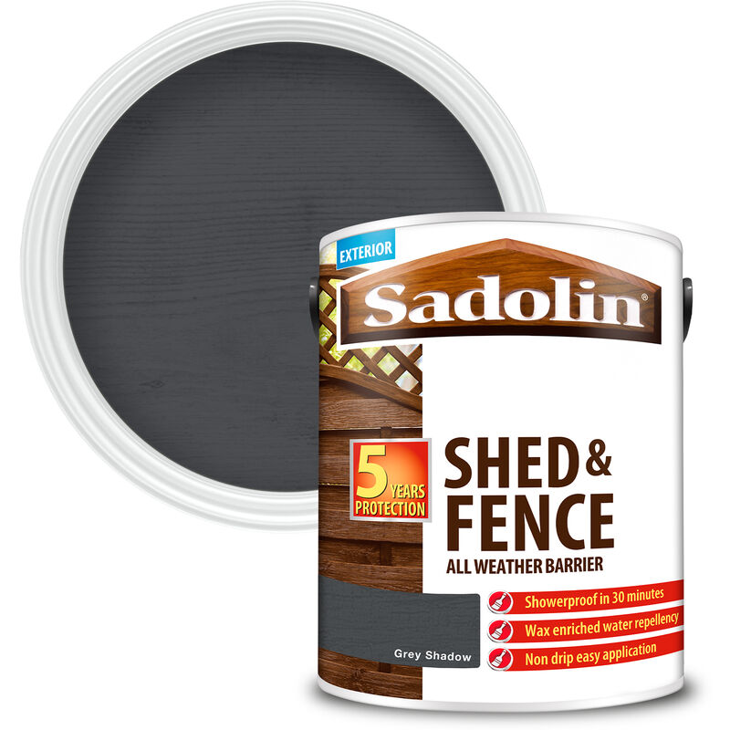 Sadolin - Shed and Fence Protector All Weather Barrier - Grey Shadow - 5L