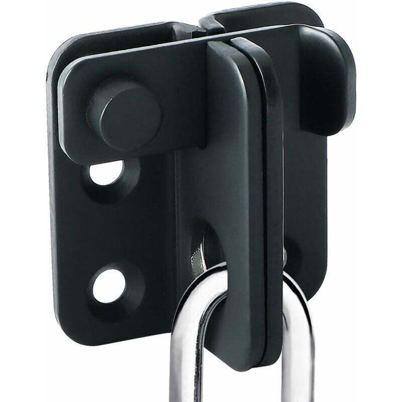 Sliding bolt door lock, door latch, small padlock for wooden gates, garden shed, cupboard, pet cage, matte black stainless steel