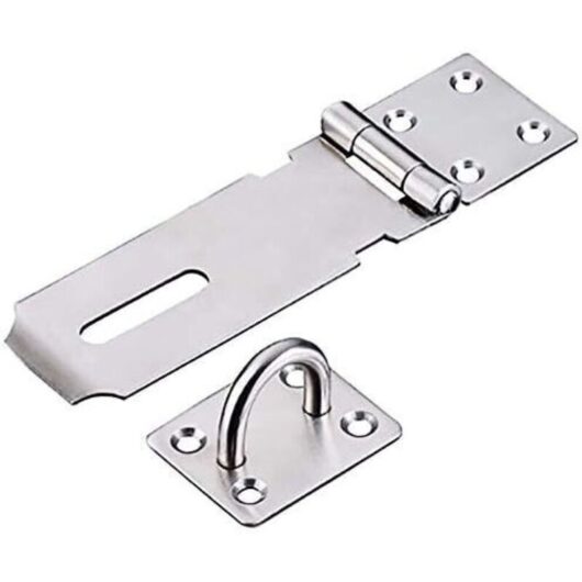 Stainless Steel Padlock Hasp, Heavy Duty Hasp and Staple with Screws, Door Closer, Shed Door Lock, Latch, Padlock Staple...