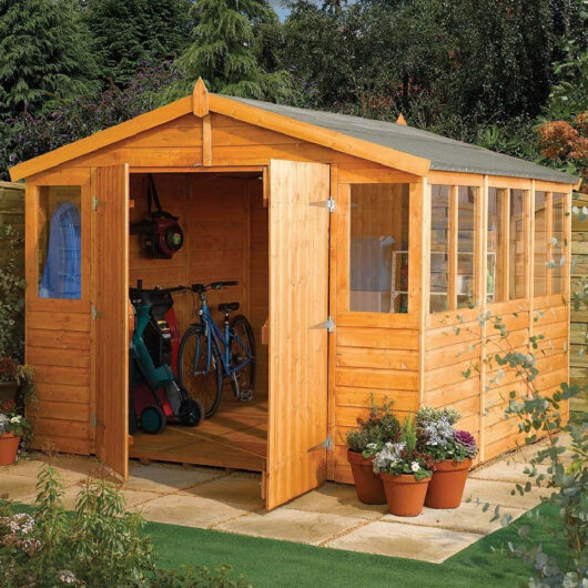 Stroden Wooden Garden Apex Workshop In Honey Brown 9x6
