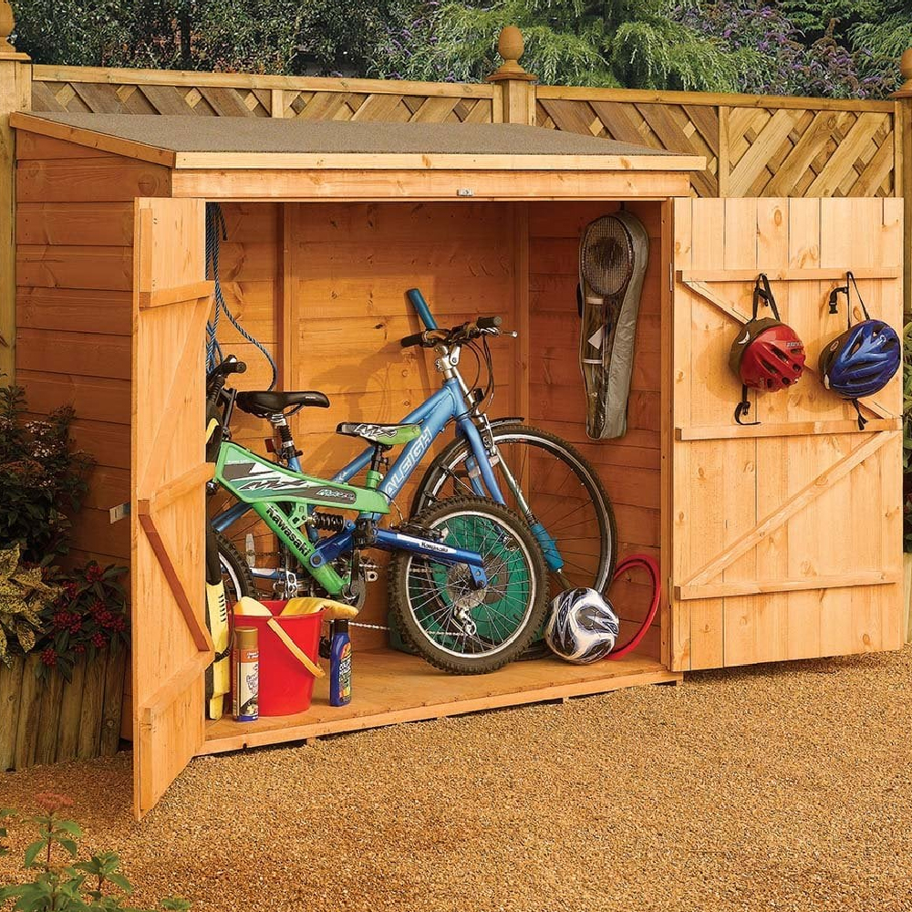 Swanton Wooden Garden Pent Wall Store In Honey Brown