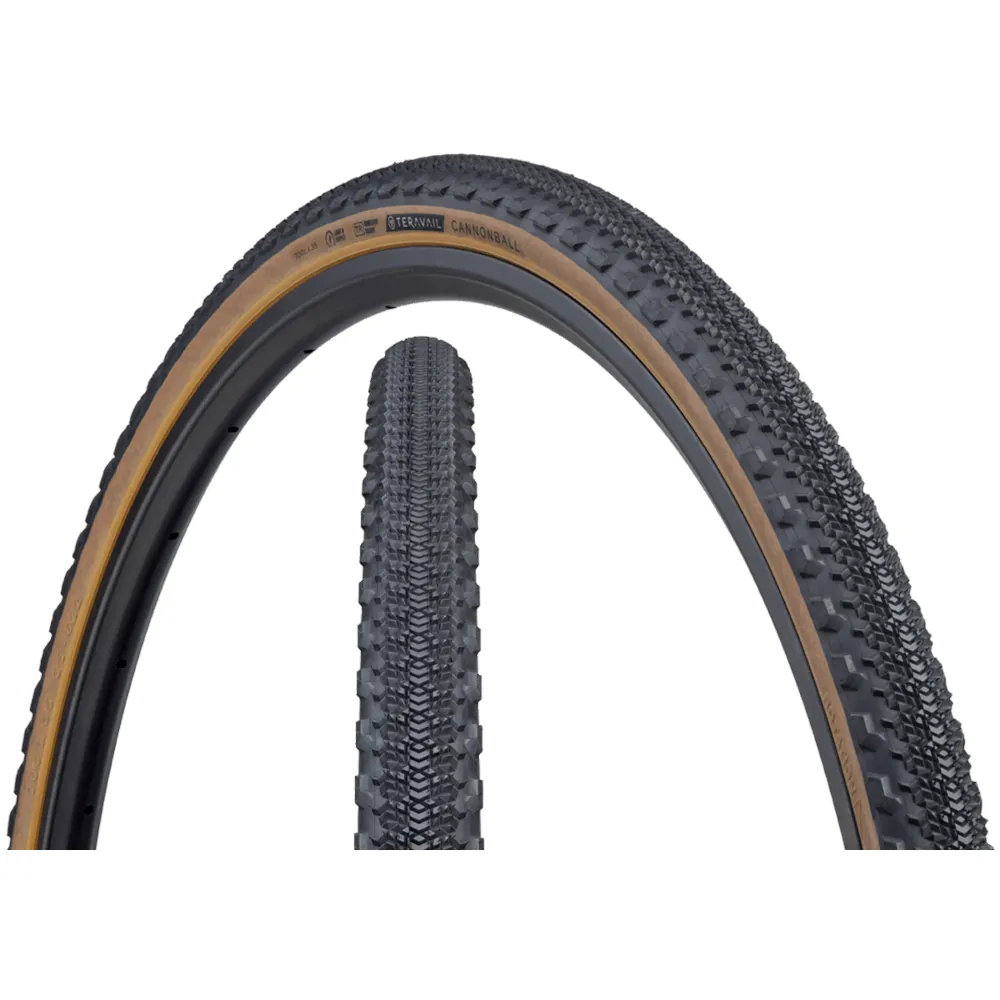 Teravail Cannonball Gravel Tyre Light and Supple Black/Tan Sidewall