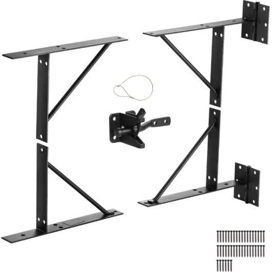 VEVOR Gate Corner Brace Bracket, Anti Sag Gate Frame Hardware Kit, Gate Frame Brace Bracket with Latch Lock, Latch Lock Rope, for Shed Doors, Corral